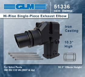 Glm Marine 51336 4.3l 262 Volvo Penta/omc Style 10.3 Inch Tall Riser Kit. Replaces Oem 3889964