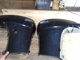 90j01 Suzuki 61810 61811 90j00 Used 140hp Four 4 Stroke Outboard Lower Side Cover Port Stbd Cowling 140