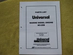 Universal Marine Diesel Engine M3-20B Parts List Pub # 201009 2001 Photocopy. Fixed Price $20.00.