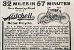 1902 Racine Wisconsin Antique Mitchell Motor Bicycle Vintage Print Ad. Fixed Price $28.49.
