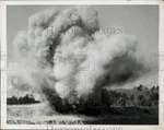 1944 Press Photo Shell From 90MM Gun Explodes On Camp Davis Firing Range. Fixed Price $24.99.