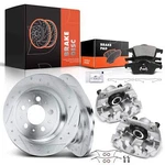 Drilled Brake Rotors & Pads + Caliper For Volvo V70 2001-2007 XC70 S60 S80 Rear. Fixed Price $191.98.