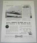 1940 Print Ad Kermath Sea Chief Engine 32' Hubbard Blue Water Boat Detroit,mi. Fixed Price $14.58.