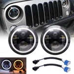 Pair 7" Inch Round Led Headlights Halo Eyes For Jeep Wrangler Jk Lj Tj Cj. Fixed Price $43.39.