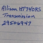 Allison Rs Transmission 29506947 Truck. Fixed Price $700.00.