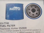 Kohler Generator Sierra 23-7740 Fuel Filter 252898 Boatingmall Parts. Fixed Price $23.99.
