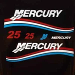 Mercury Outboard Motor Red White & Blue 25 Hp Horse Power Cowl Decal Kit. Fixed Price $54.99.