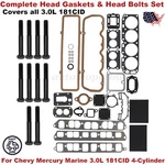 For Gm Chriscraft Mercruiser Chevy Marine 3.0L 181 Head Gaskets & Bolts Set. Fixed Price $72.19.